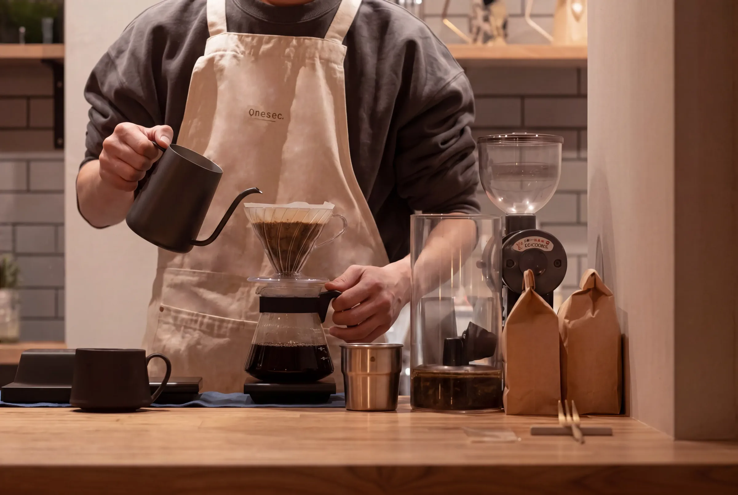 コーヒーを淹れている様子
